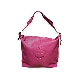 Longchamp Plum Purple Dark Pink Leather Quadri Le Pliage Shoulder Bag